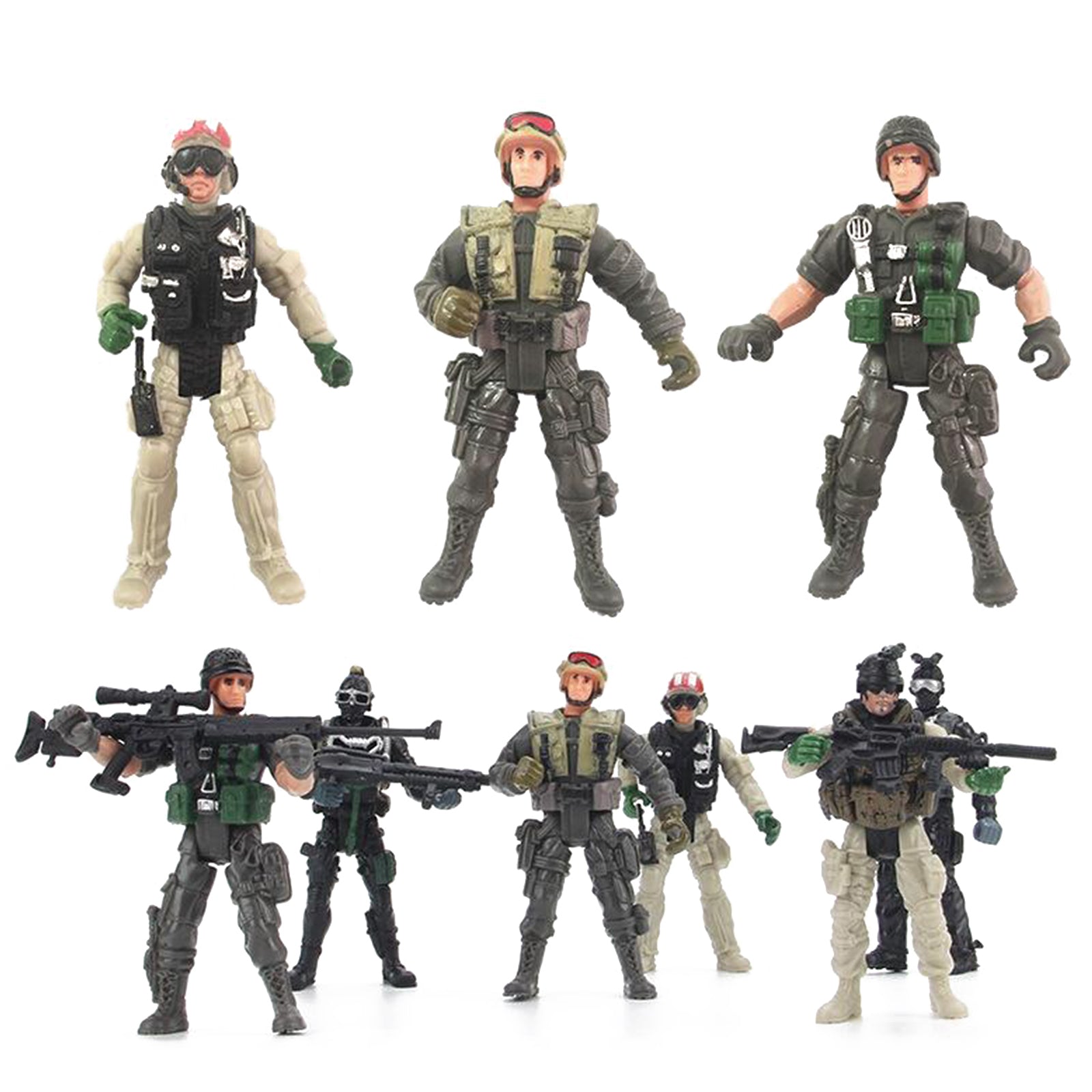 6pcs American Military Soldier Warrior Movable Joint Figure Collection