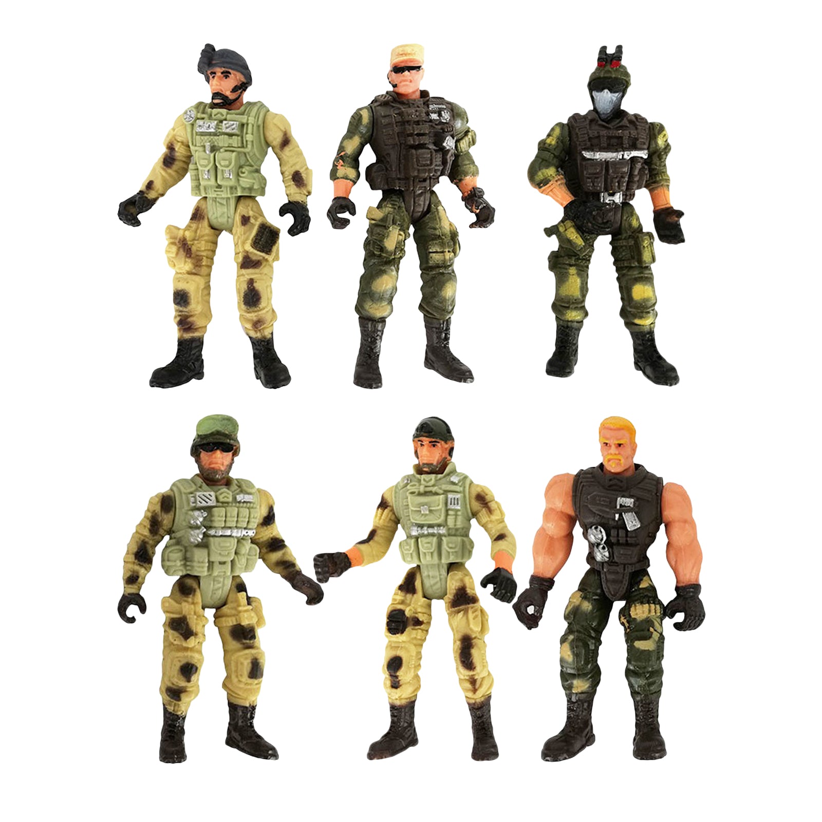 6pcs American Military Soldier Warrior Movable Joint Figure Collection