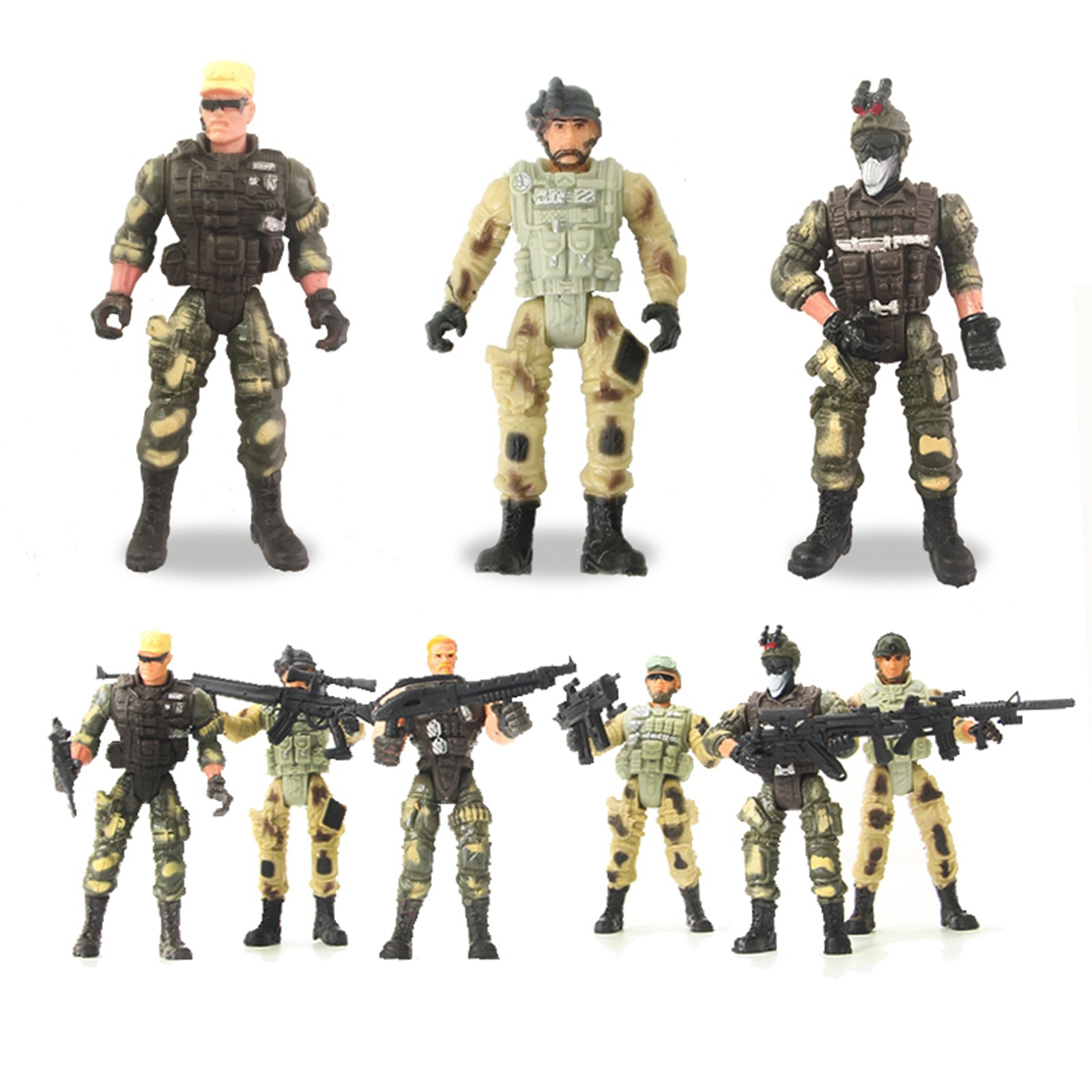 6pcs American Military Soldier Warrior Movable Joint Figure Collection