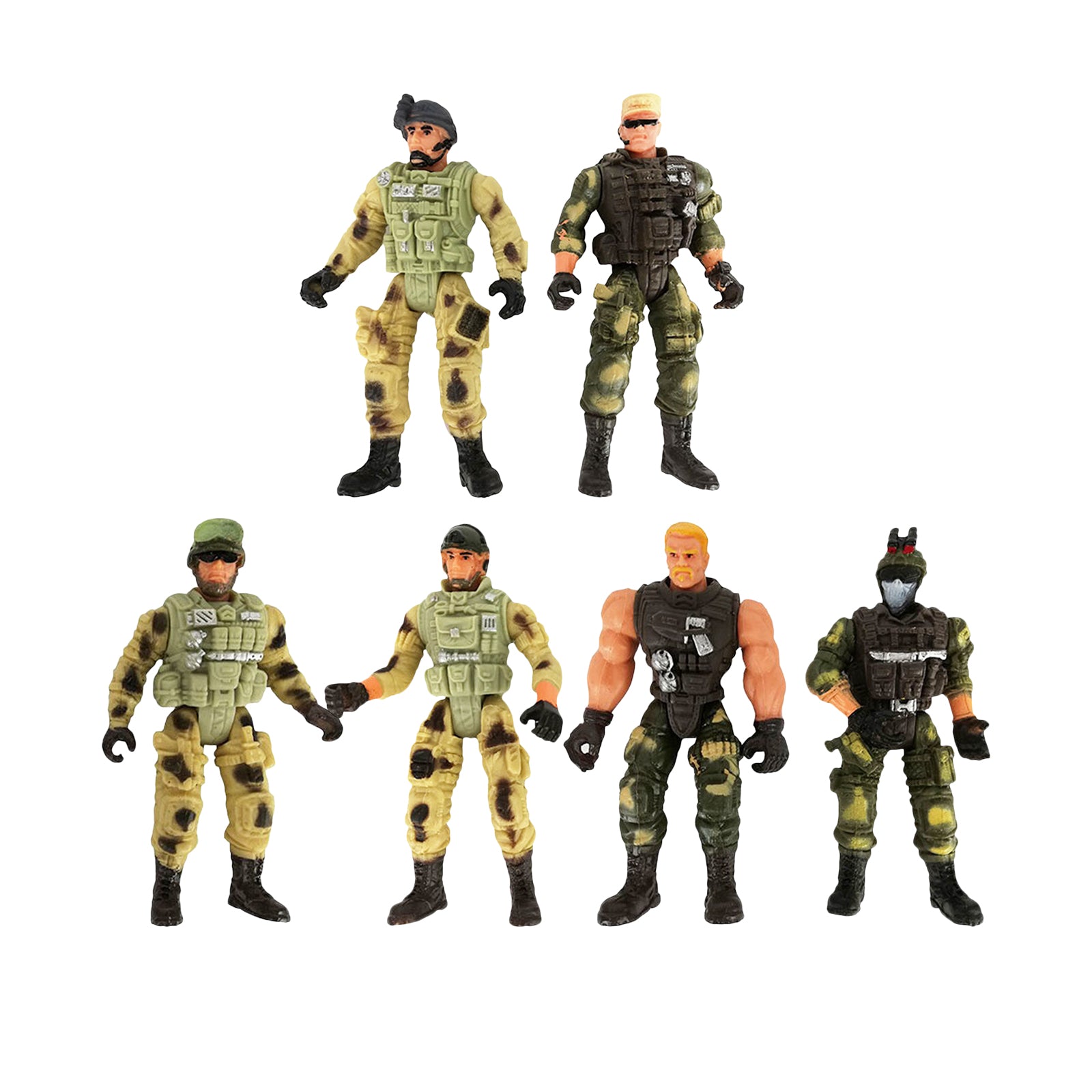 6pcs American Military Soldier Warrior Movable Joint Figure Collection