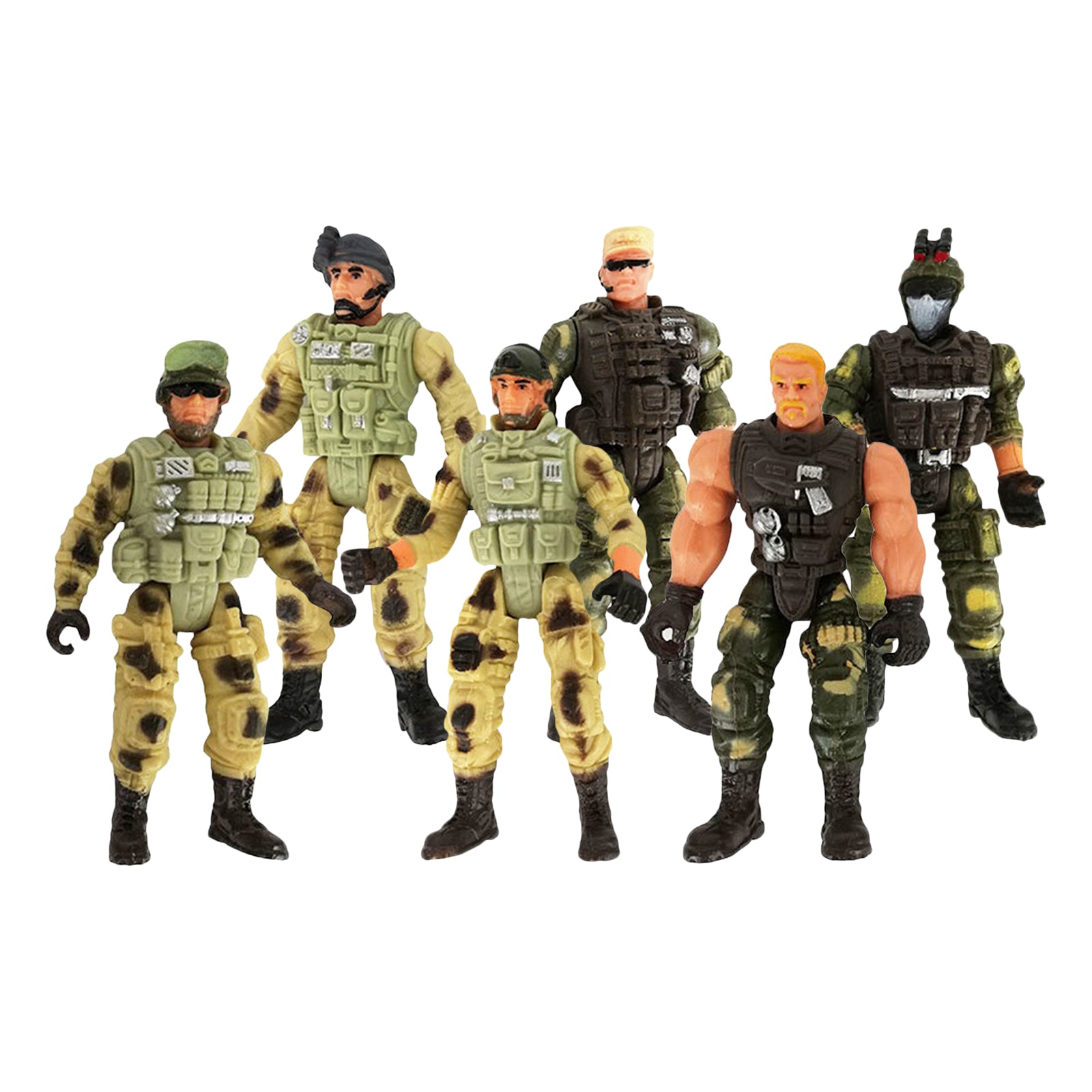 6pcs American Military Soldier Warrior Movable Joint Figure Collection