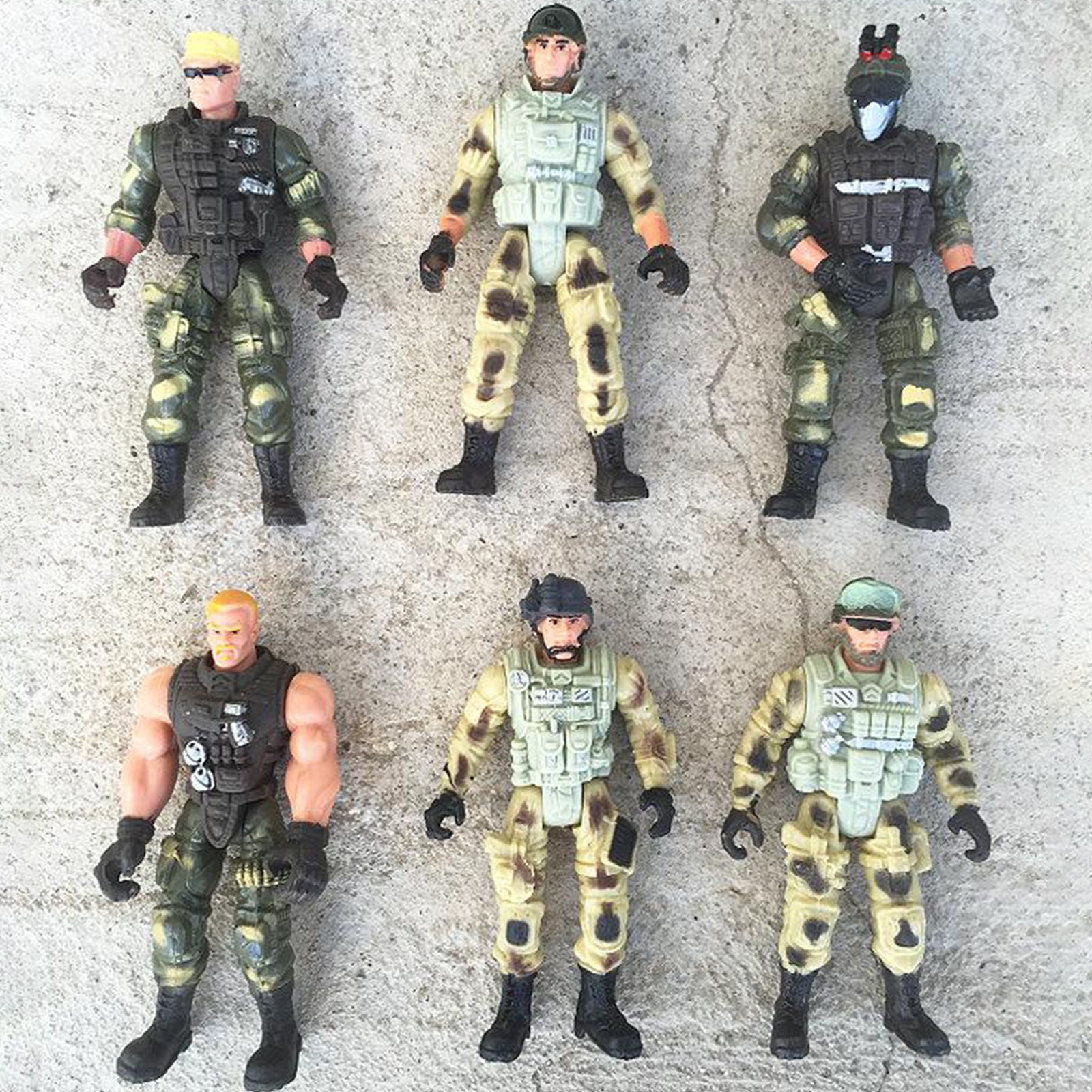 6pcs American Military Soldier Warrior Movable Joint Figure Collection