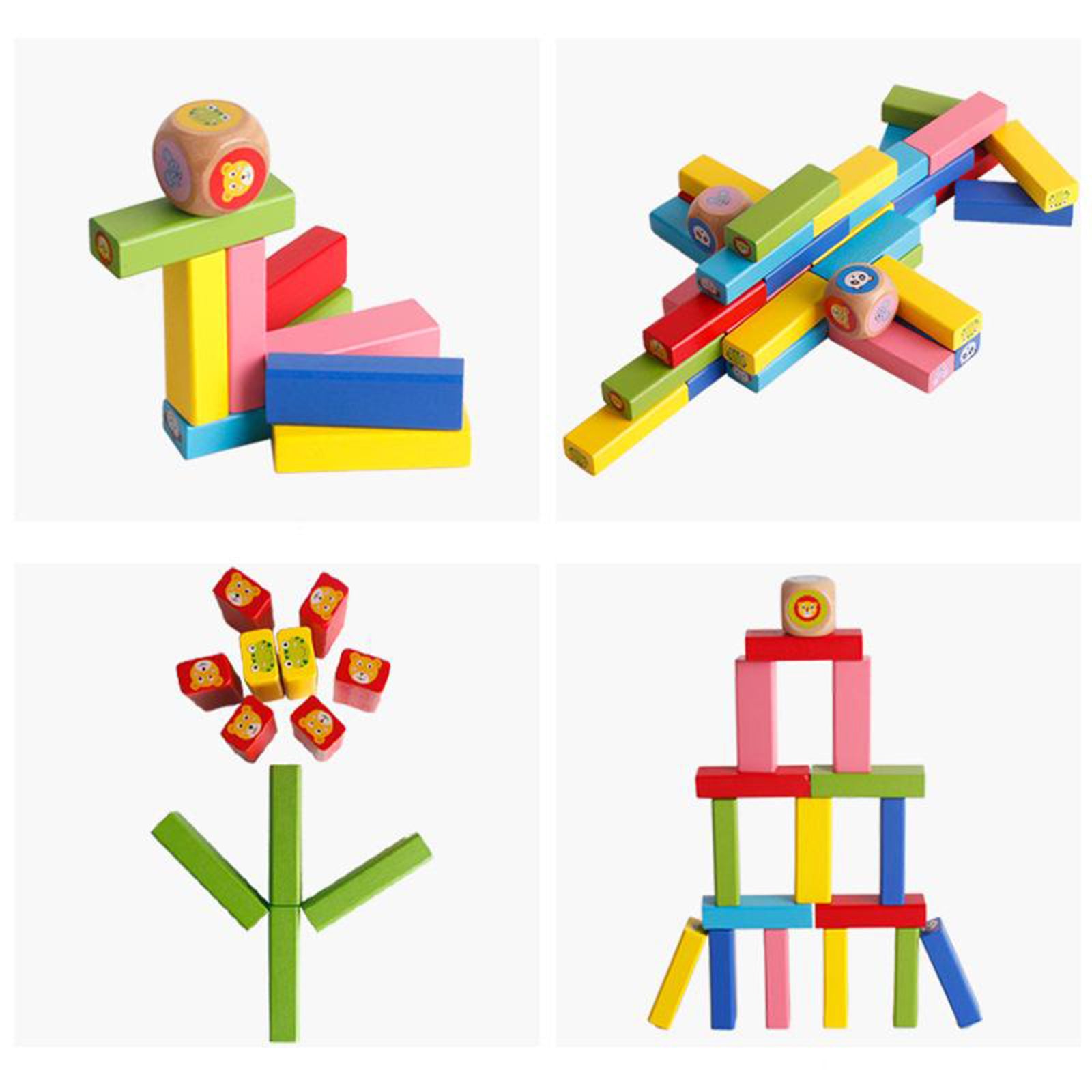 Wooden Tumbling Blocks Stacking Tower Game Toys For Kids Adults Family