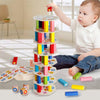 Wooden Tumbling Blocks Stacking Tower Game Toys For Kids Adults Family