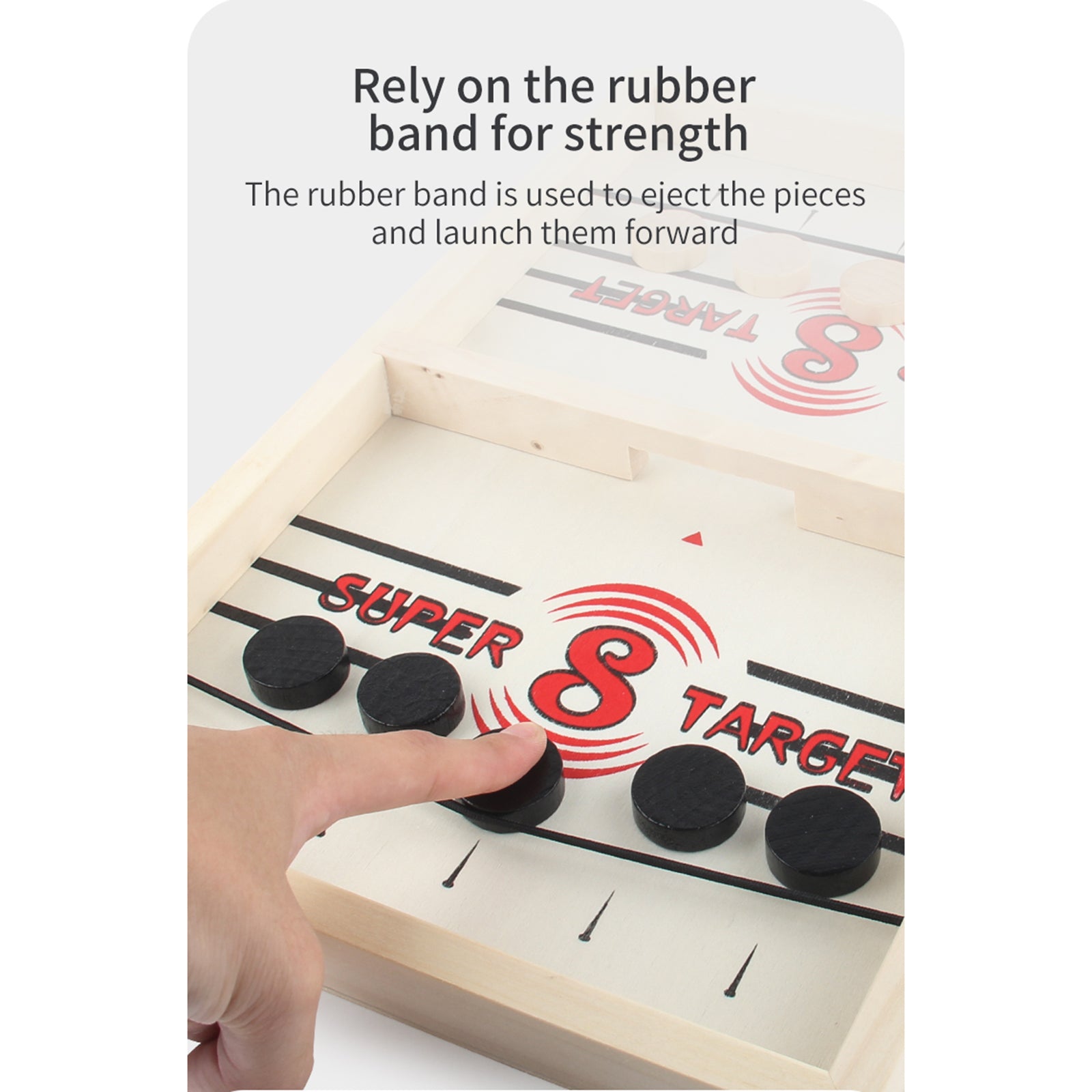 Wooden Desktop 2 in 1 Hockey Game Sling Puck Game Board Game Home Sports Toy S