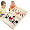 Wooden Desktop 2 in 1 Hockey Game Sling Puck Game Board Game Home Sports Toy S