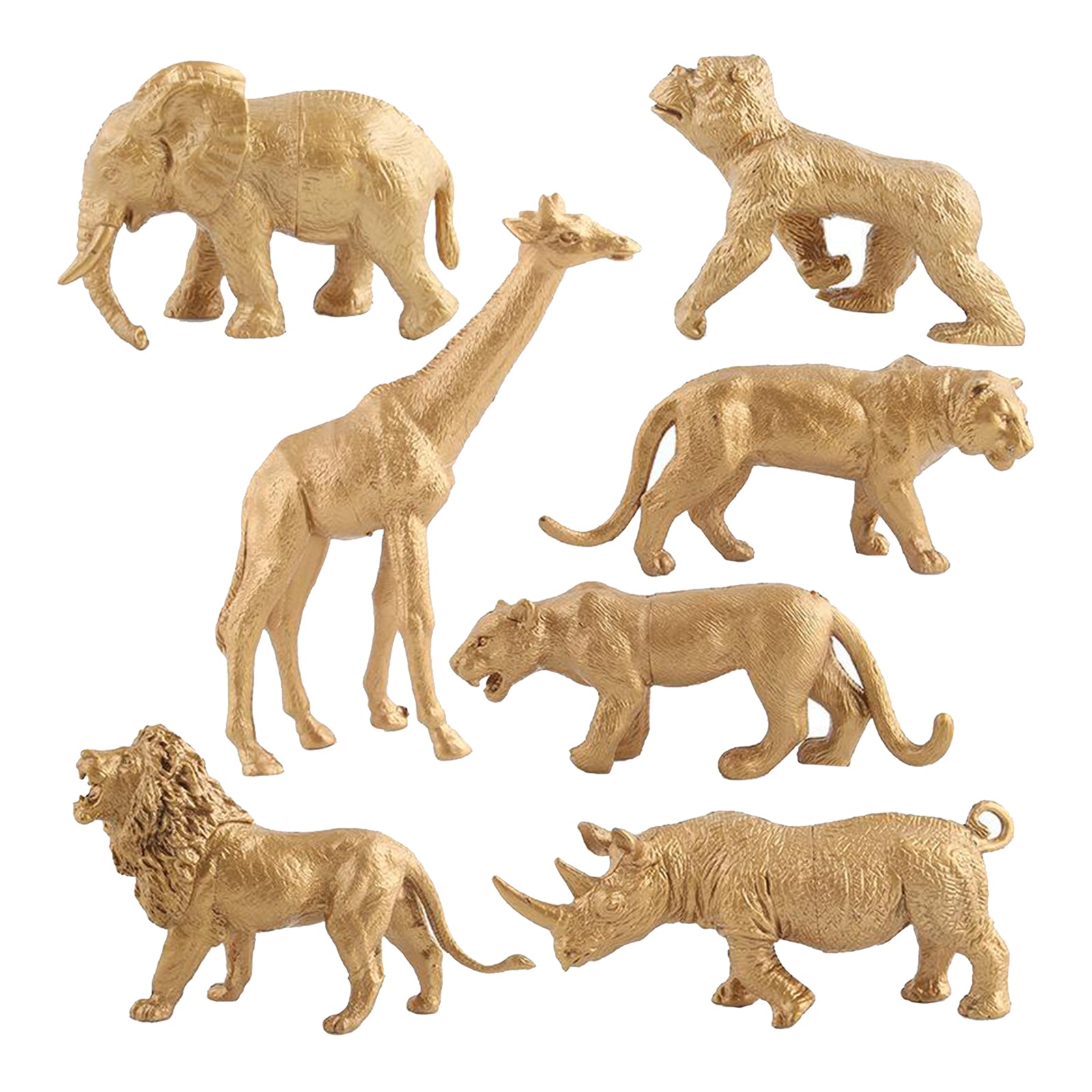 Animal Figures - 7pcs Realistic Golden Action Model Educational Forest Toys