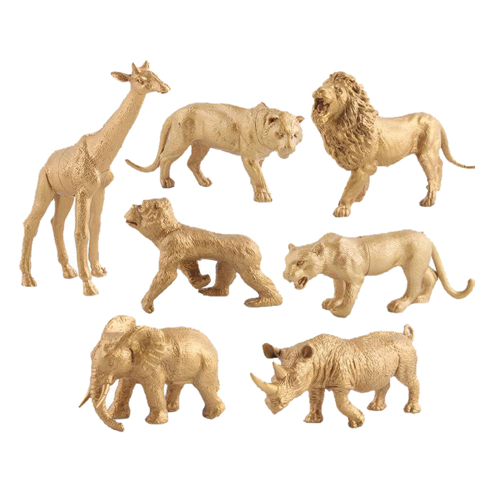 Animal Figures - 7pcs Realistic Golden Action Model Educational Forest Toys