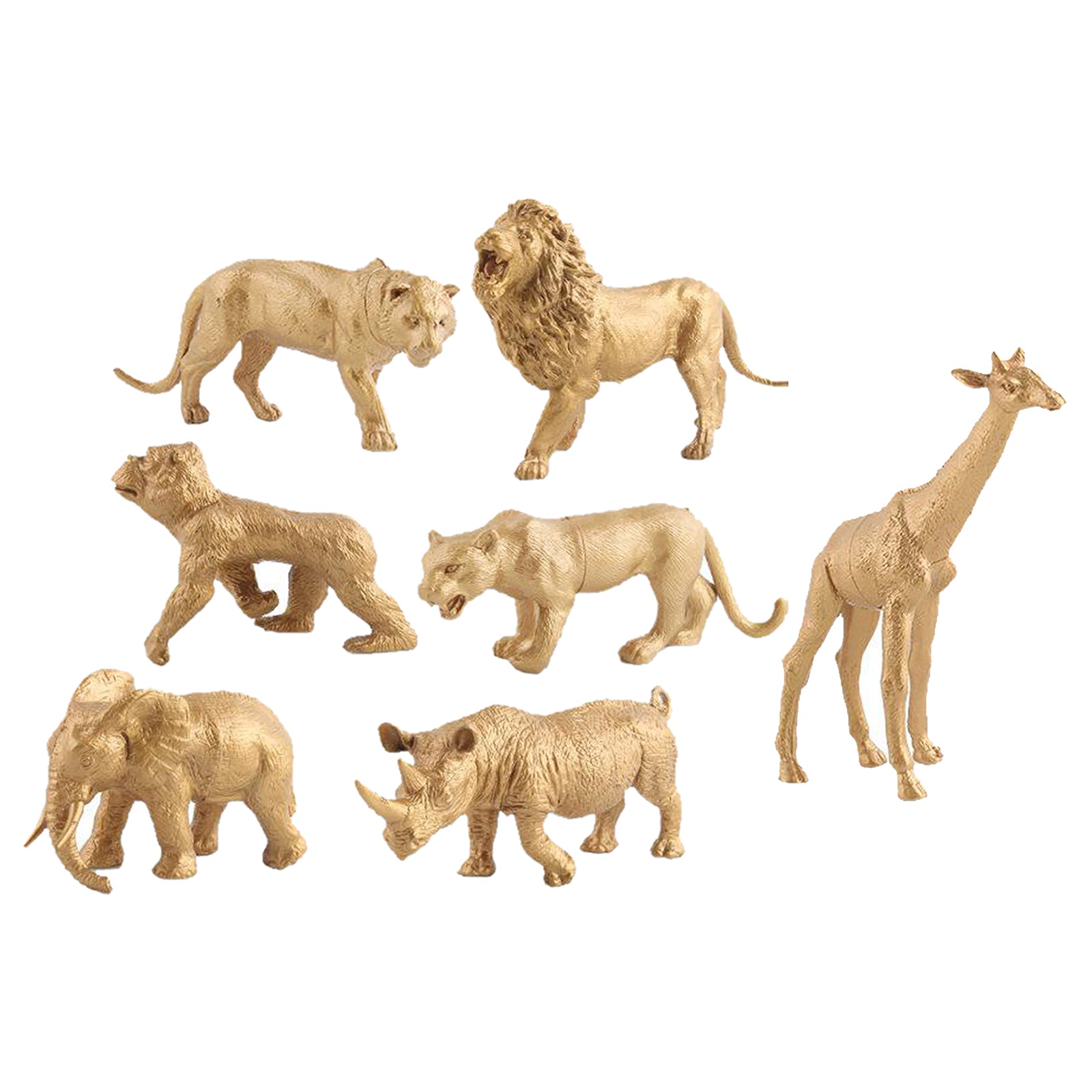 Animal Figures - 7pcs Realistic Golden Action Model Educational Forest Toys