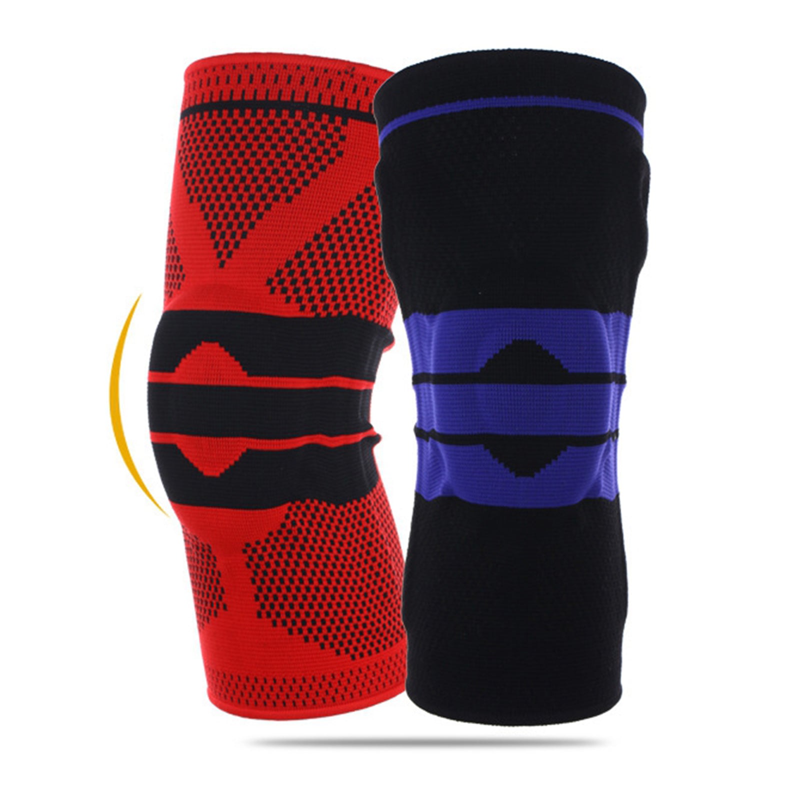 Knee Brace Kneepad Sports Stabilizer Silicone Gel Knees Support Pad Red XXL