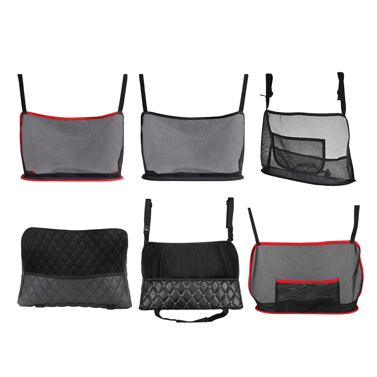 Car Net Pocket Handbag Holder Nylon Between Car Seat Storage Black