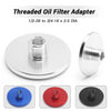 Aluminum 1/2-28 to 3/4-16 2.5 DIA Car Threaded Oil Filter Adapter  Black