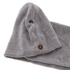 Microfiber Fast Drying Towel Turban Towel Wrap Bath Spa Head Cap Hat Gray