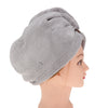 Microfiber Fast Drying Towel Turban Towel Wrap Bath Spa Head Cap Hat Gray