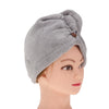 Microfiber Fast Drying Towel Turban Towel Wrap Bath Spa Head Cap Hat Gray