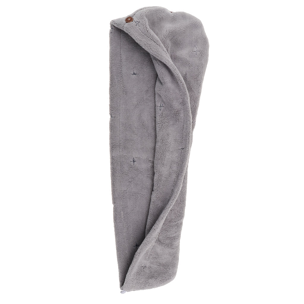 Microfiber Fast Drying Towel Turban Towel Wrap Bath Spa Head Cap Hat Gray