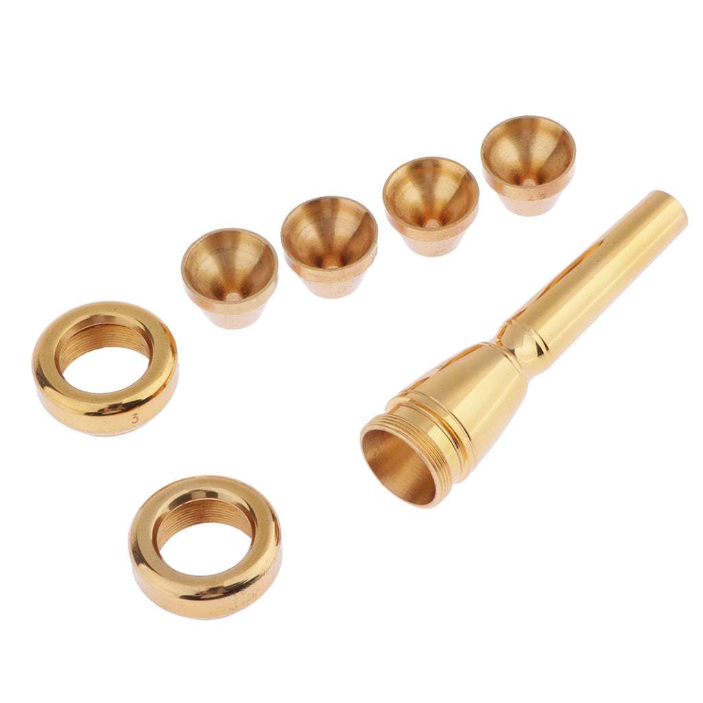 2C 3C 2B 3B Mouthpiece for Bb Trumpet Brass Gold Plated Multi-Purpose Nozzle
