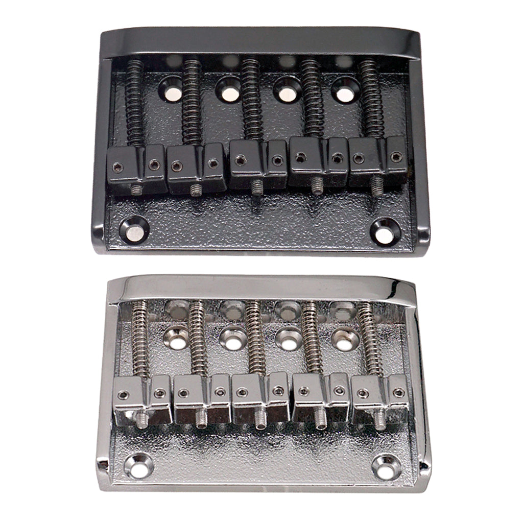 83mm 5 String Electric Bass Bridge with 6 Screws & 1 Wrench Black