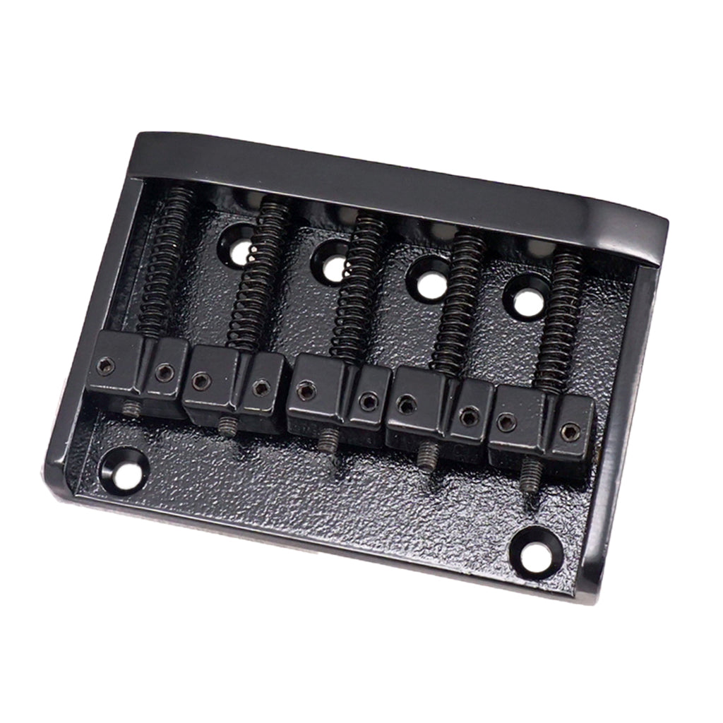 83mm 5 String Electric Bass Bridge with 6 Screws & 1 Wrench Black