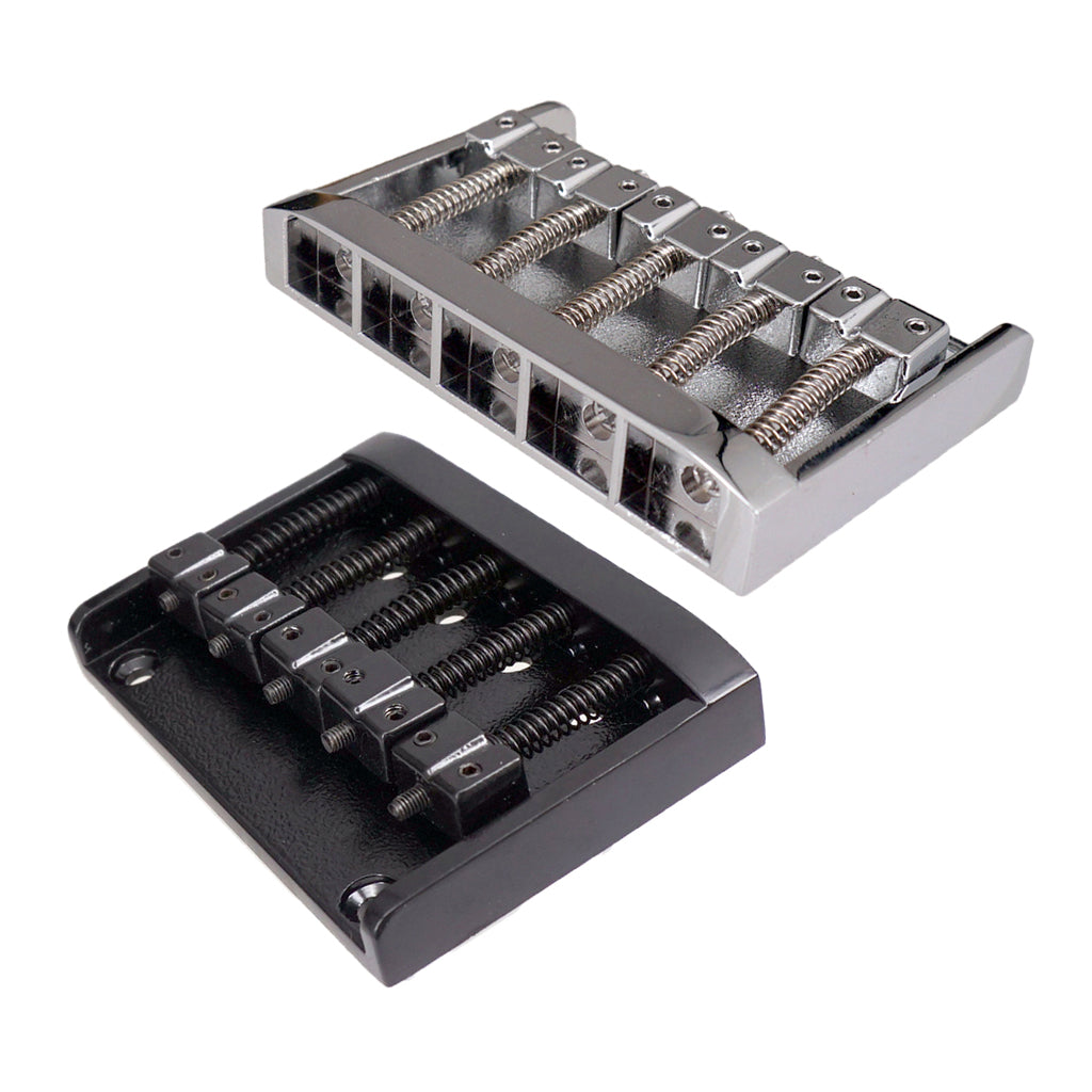 83mm 5 String Electric Bass Bridge with 6 Screws & 1 Wrench Black