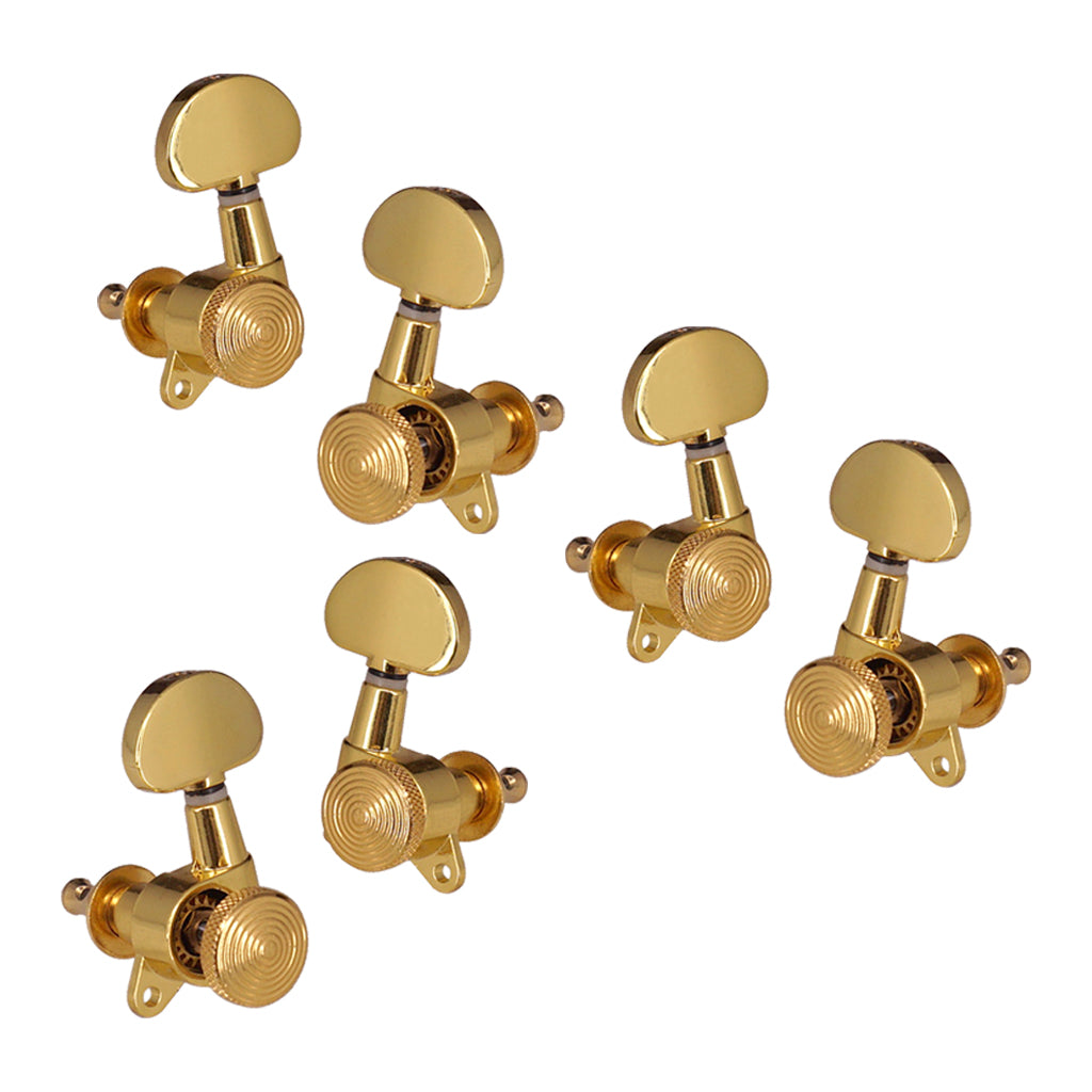 Guitar Lock Gear Tuners Tuning Pegs Machine Heads 3R3L for Folk Guitar Gold