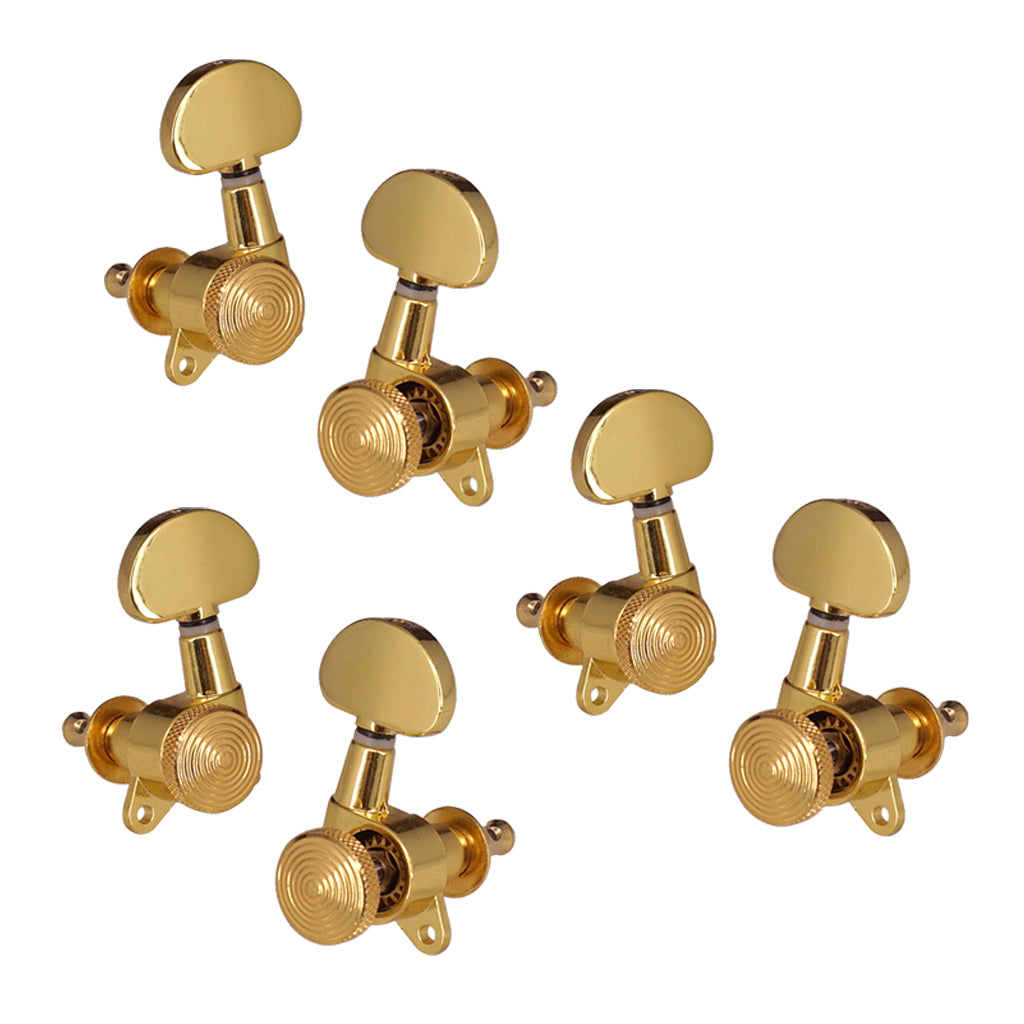 Guitar Lock Gear Tuners Tuning Pegs Machine Heads 3R3L for Folk Guitar Gold