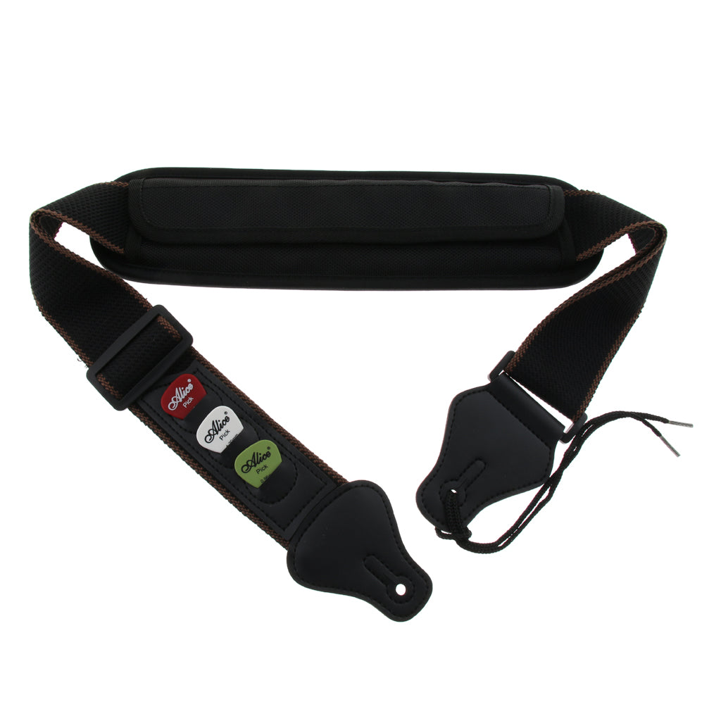 Guitar Strap with 3 Pick Holder for Acoustic Electric Guitar Parts