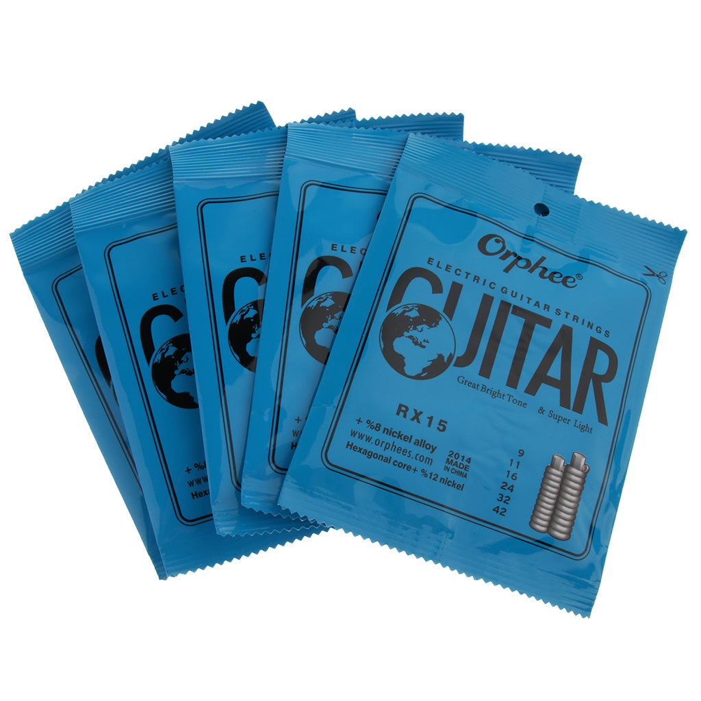 5 Packs Electric Guitar String Set Guitar Replacement Accessory RX15