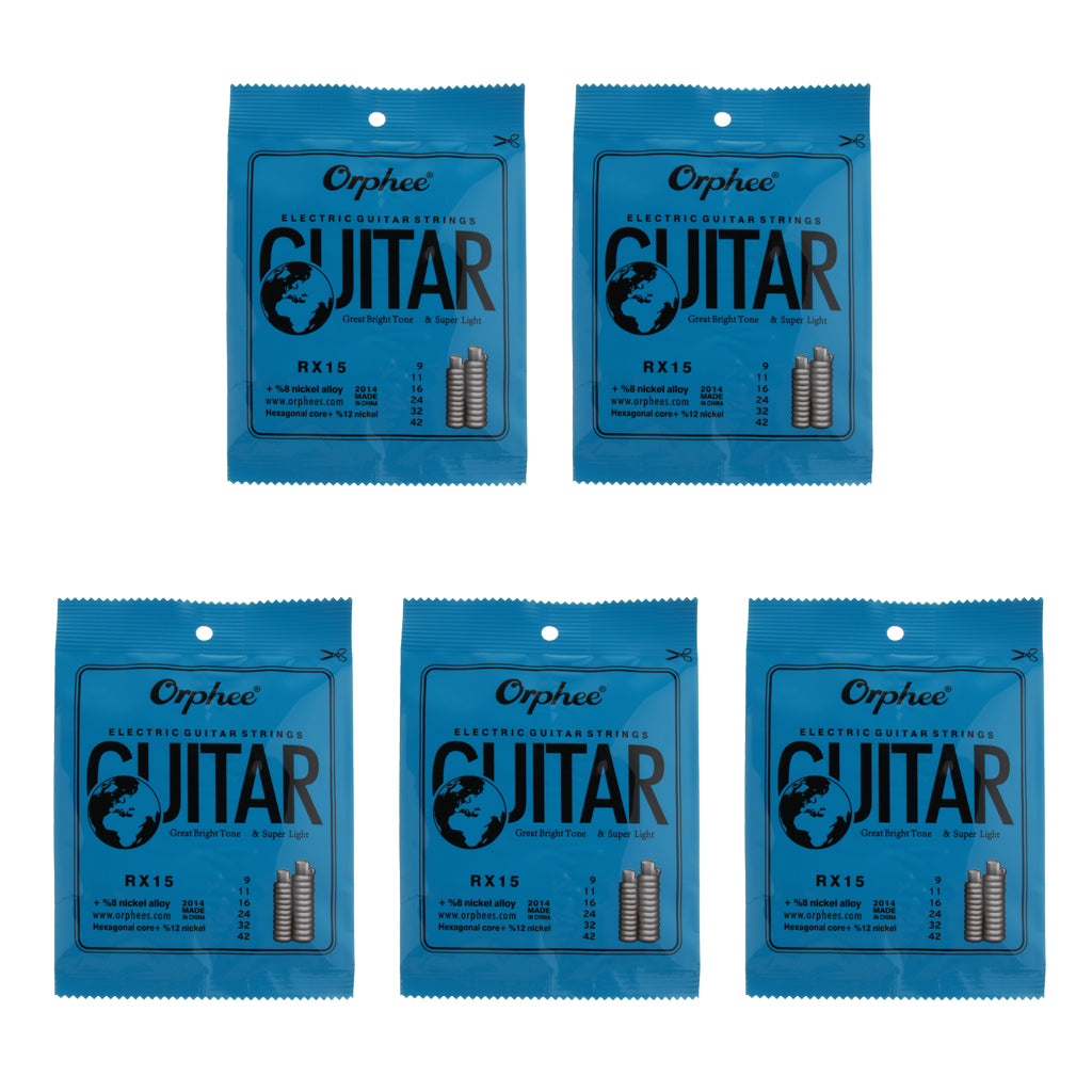 5 Packs Electric Guitar String Set Guitar Replacement Accessory RX15