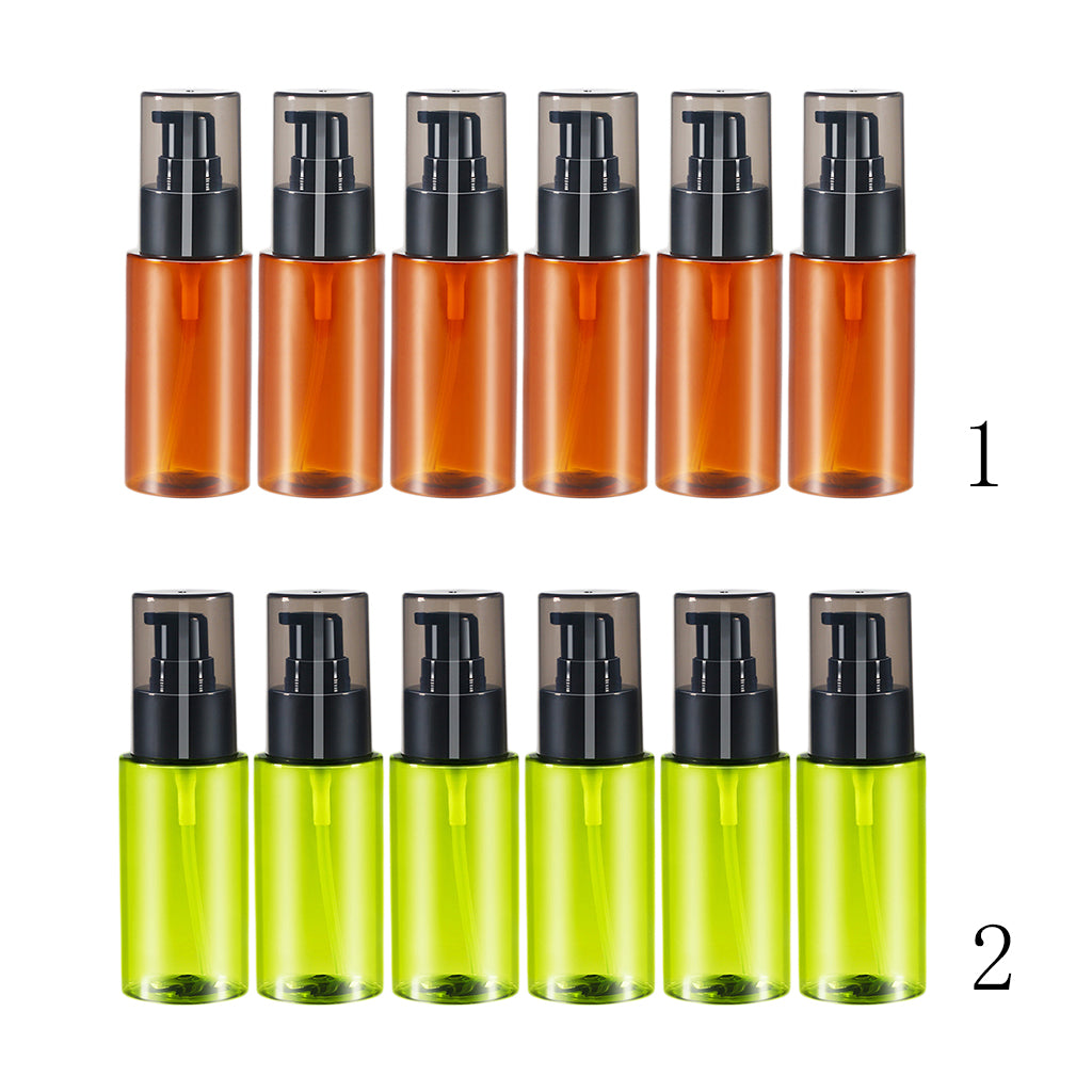 6Pcs 60ml Essential Oil Body Water Lotion Bottle Cosmetics Sub-Bottle Brown