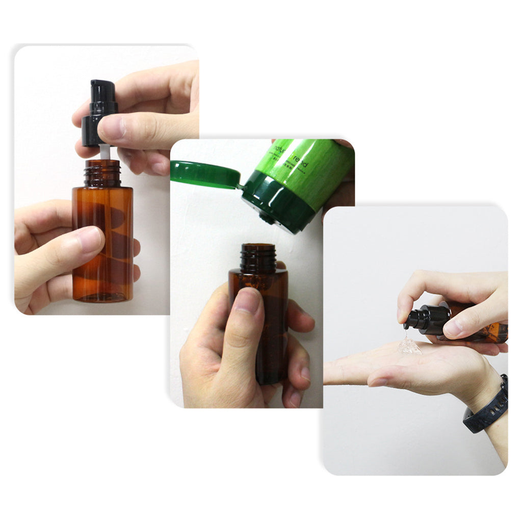 6Pcs 60ml Essential Oil Body Water Lotion Bottle Cosmetics Sub-Bottle Brown