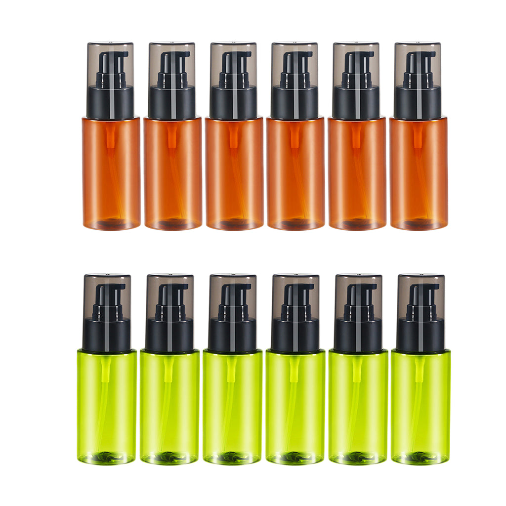 6Pcs 60ml Essential Oil Body Water Lotion Bottle Cosmetics Sub-Bottle Brown