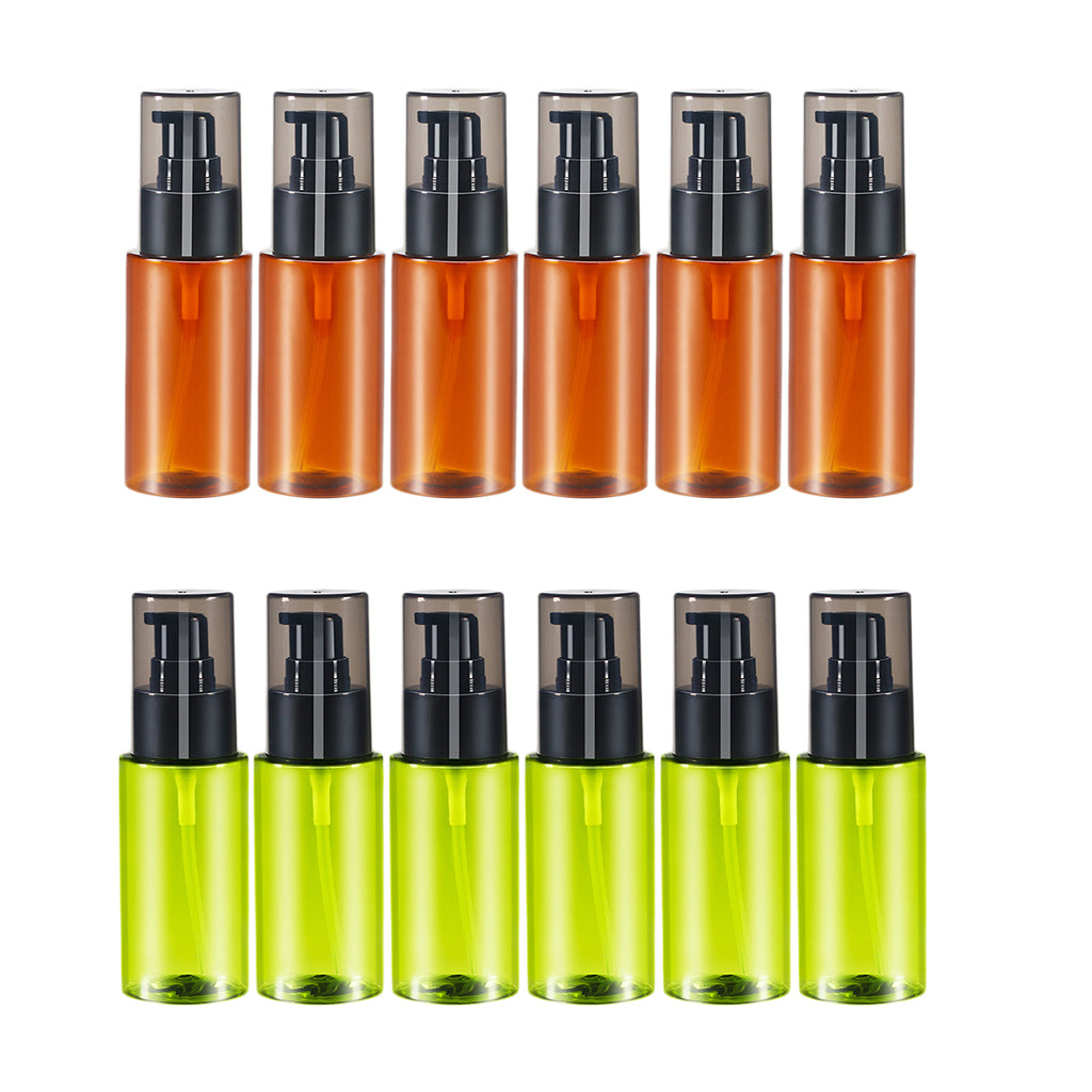 6Pcs 60ml Essential Oil Body Water Lotion Bottle Cosmetics Sub-Bottle Brown