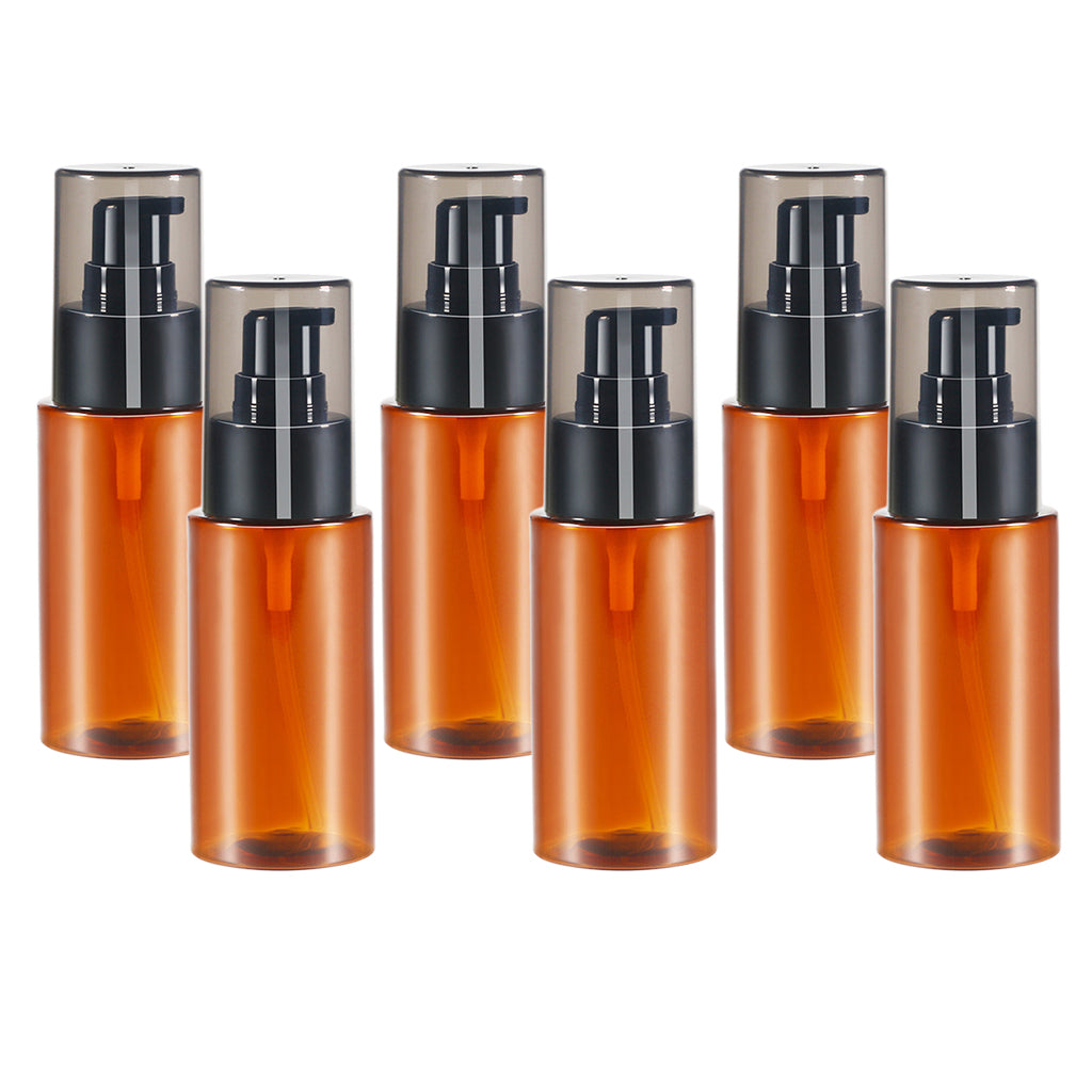 6Pcs 60ml Essential Oil Body Water Lotion Bottle Cosmetics Sub-Bottle Brown