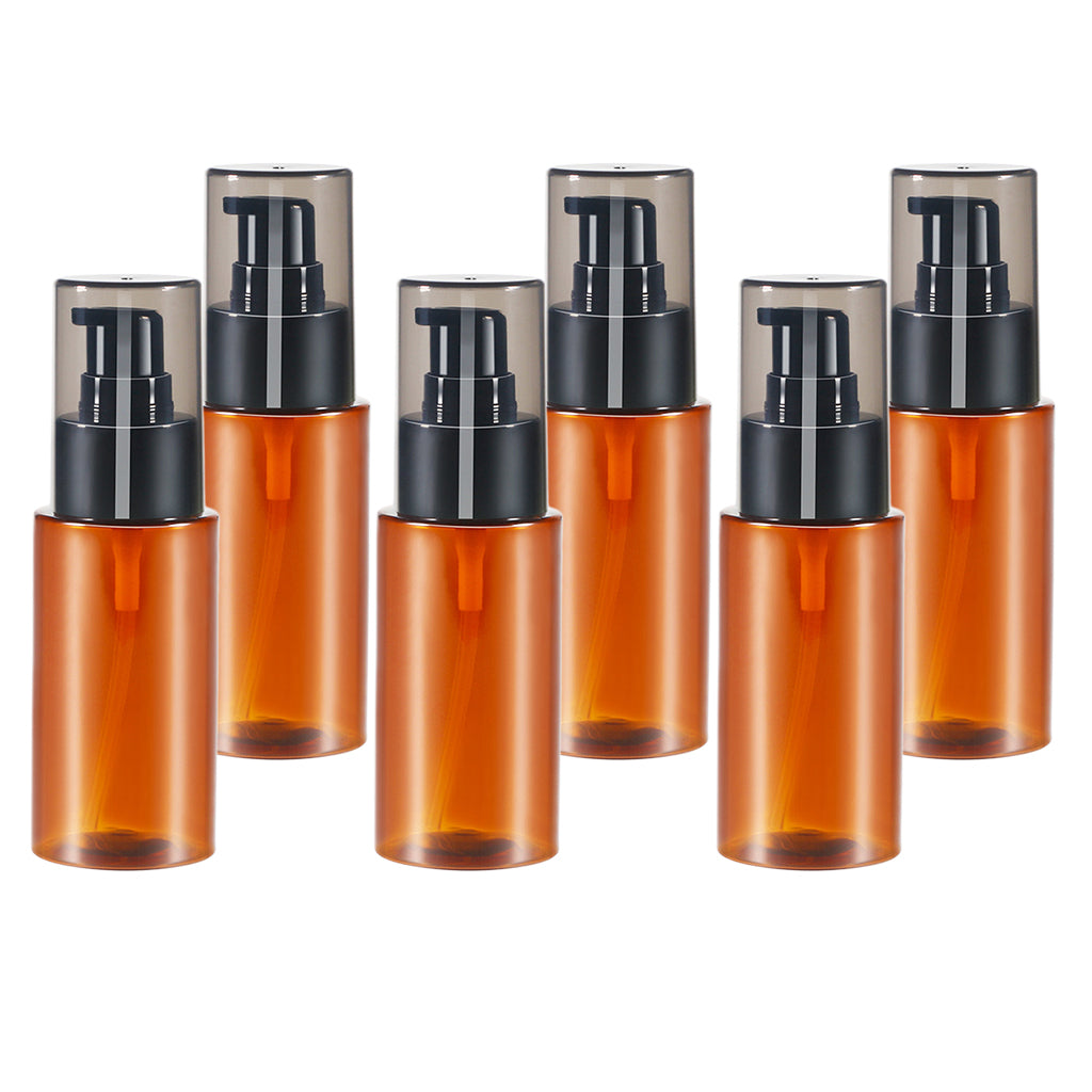 6Pcs 60ml Essential Oil Body Water Lotion Bottle Cosmetics Sub-Bottle Brown