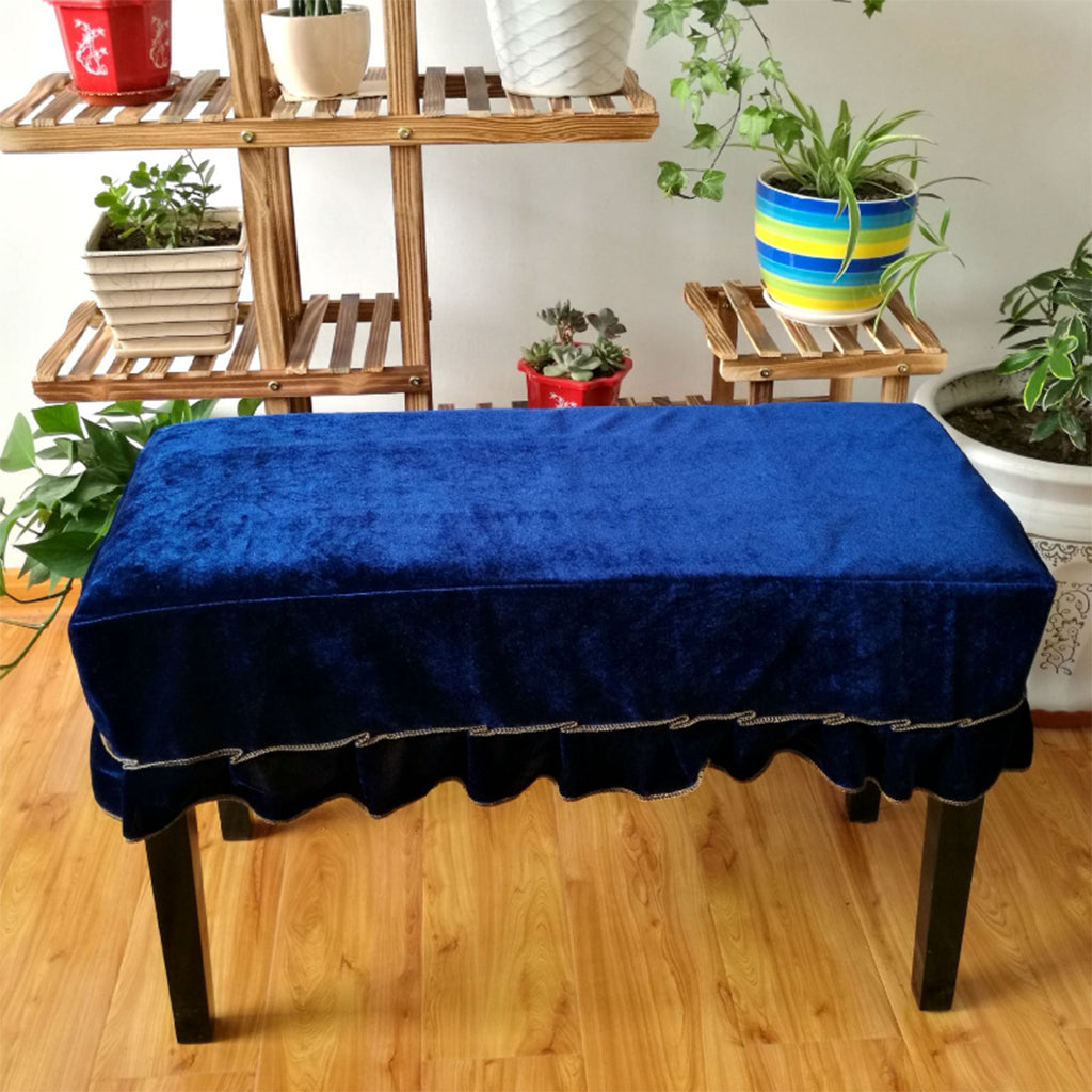 Universal Piano Stool Chair Bench Protective Cover Slipcover Blue 2-Seater