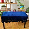 Universal Piano Stool Chair Bench Protective Cover Slipcover Blue 2-Seater