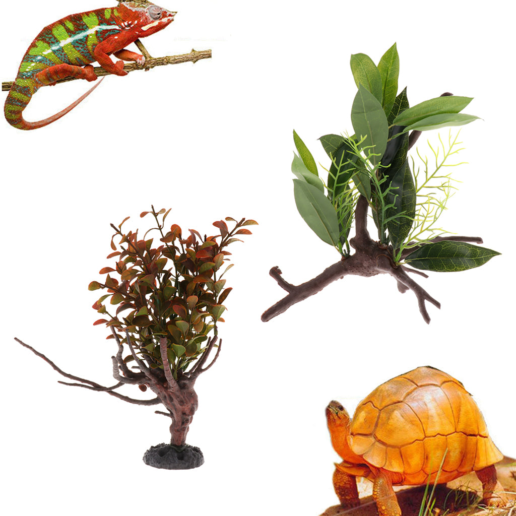 Aquarium Reptile Turtle Frogs Rainforest Habitat Kit Artificial Plant 2