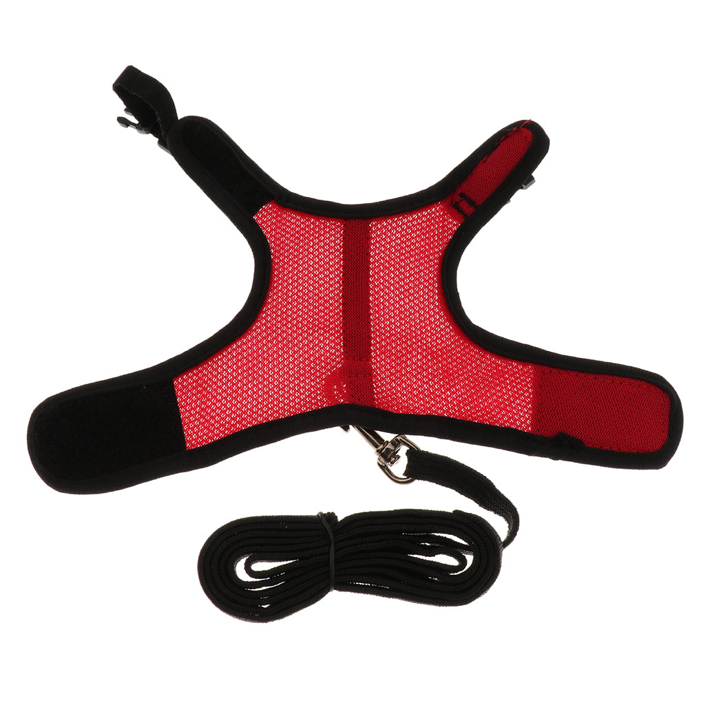 Small Pet Breathable Mesh Harness Leash for Hamsters Rabbits Rats Red M