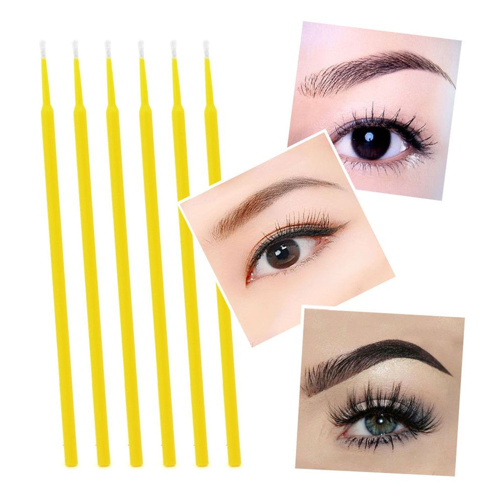 False Eyelash Individual Lashes Extension Tweezers Brush Practice Kit Yellow