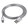 Metal Winding Micro USB Charging & Data Cable For Android Devices Silver