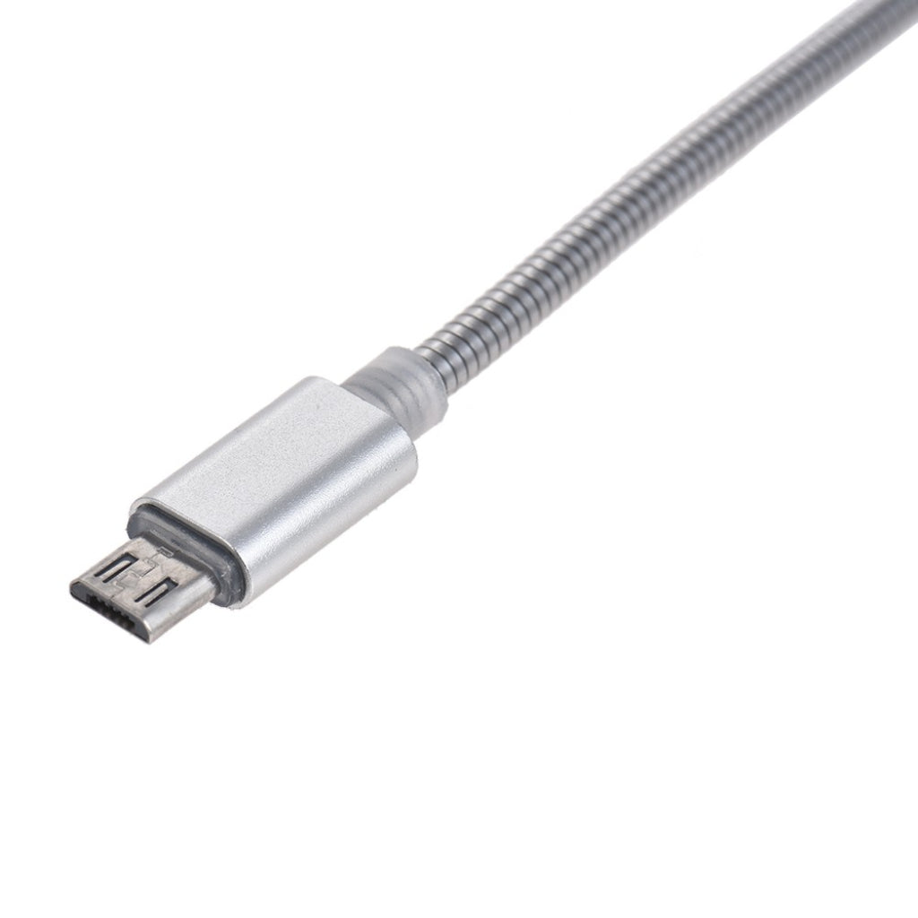 Metal Winding Micro USB Charging & Data Cable For Android Devices Silver