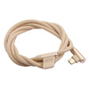 Micro USB Cable Charging Bent Charge Data Mobile Phone Cable gold