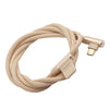 Micro USB Cable Charging Bent Charge Data Mobile Phone Cable gold