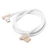 Micro USB Cable Charging Bent Charge Data Mobile Phone Cable white