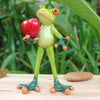 Resin 3D Craft Frog Figurine Office Desktop Decoration Collectible Gift C