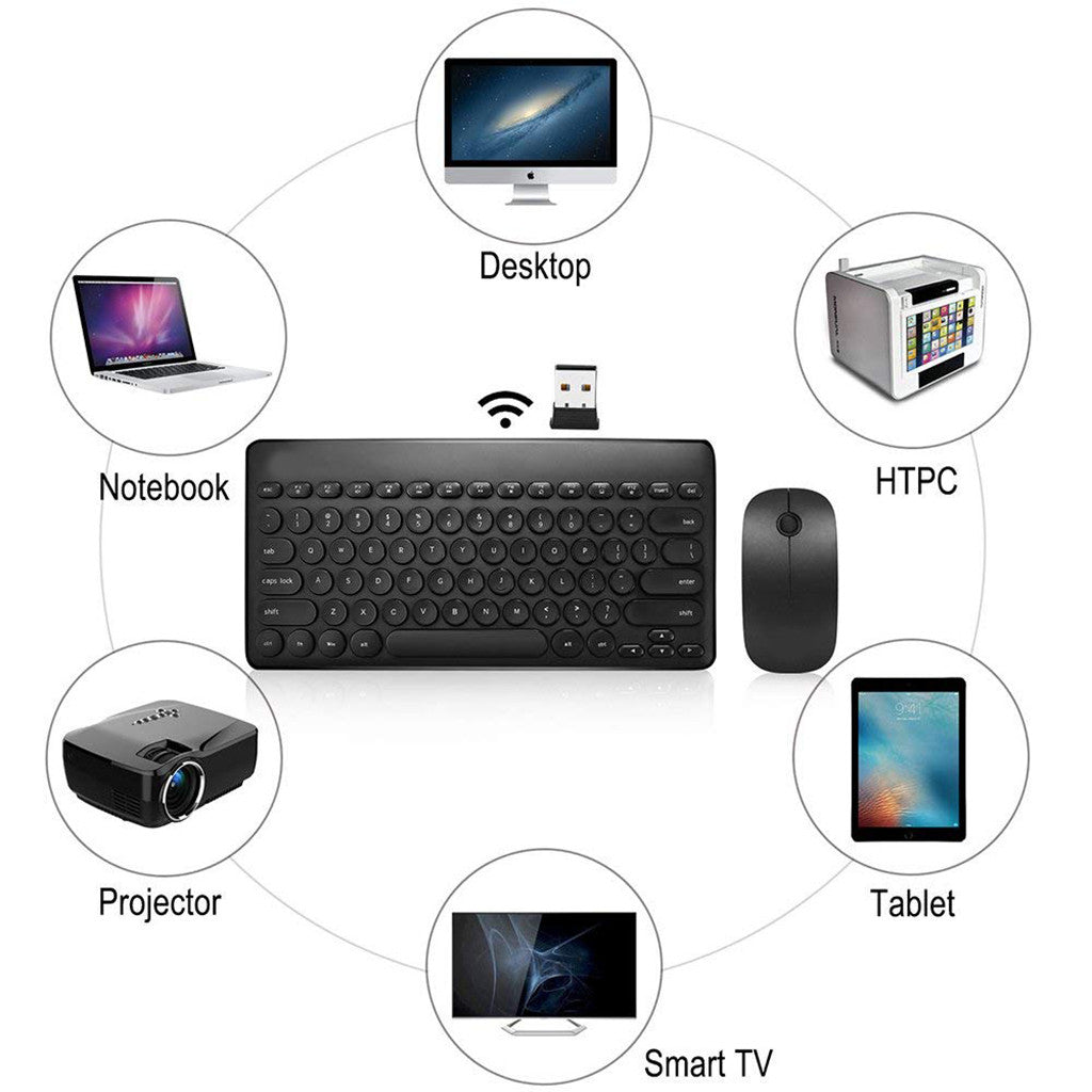 2.4GHz Wireless Keyboard and Mouse Combo for Laptop, Computer Black