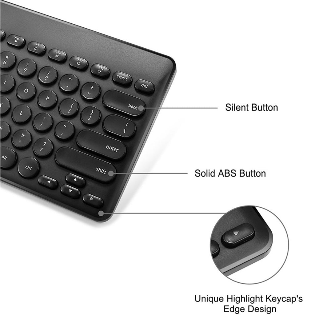 2.4GHz Wireless Keyboard and Mouse Combo for Laptop, Computer Black