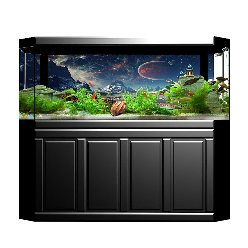 Aquarium Background Sticker Fish Tank Wallpaper Underwater Decor 76x56cm