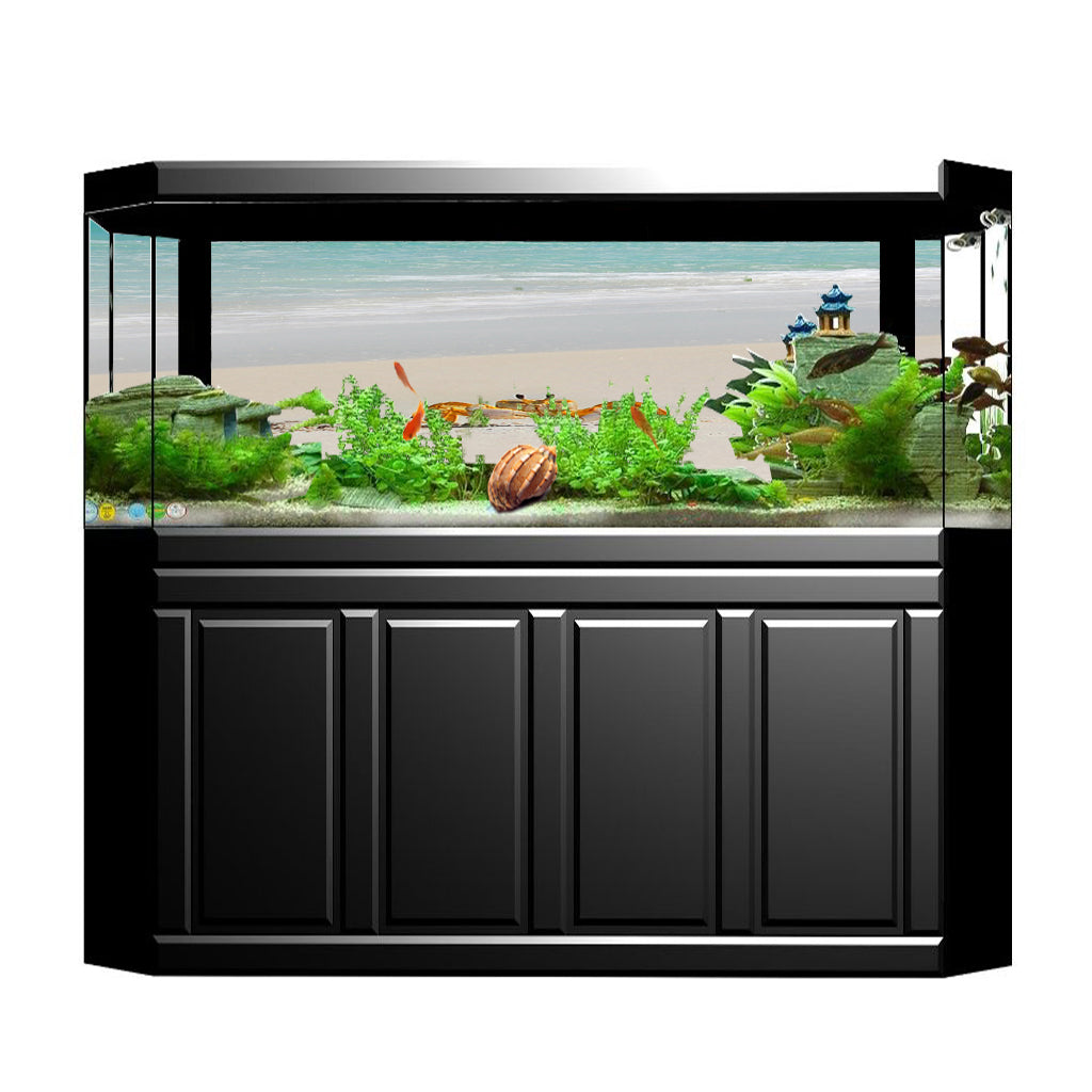 Aquarium Landscape Poster Single Sided Fish Tank Background Sticker S